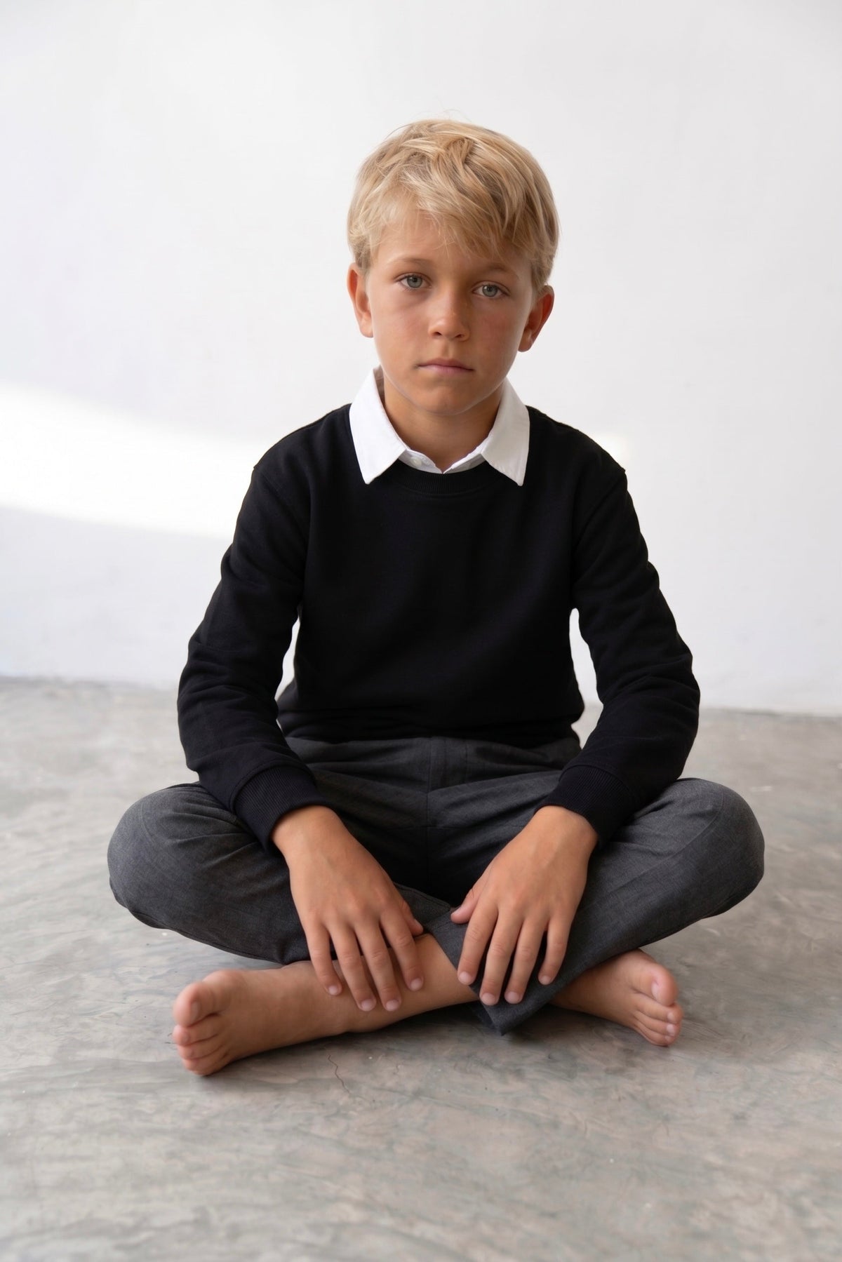 Çocuk Selanik Triko Sweat | Günlük Ve Okul | 3–9 Yaş | RG Brand | RG1507 - SİYAH