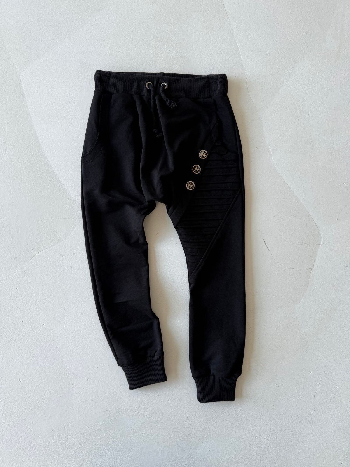 Çocuk Unisex Düğme Detaylı Konfor Eşofman| RG Brand | 3–9 Yaş | RG1144 - SİYAH