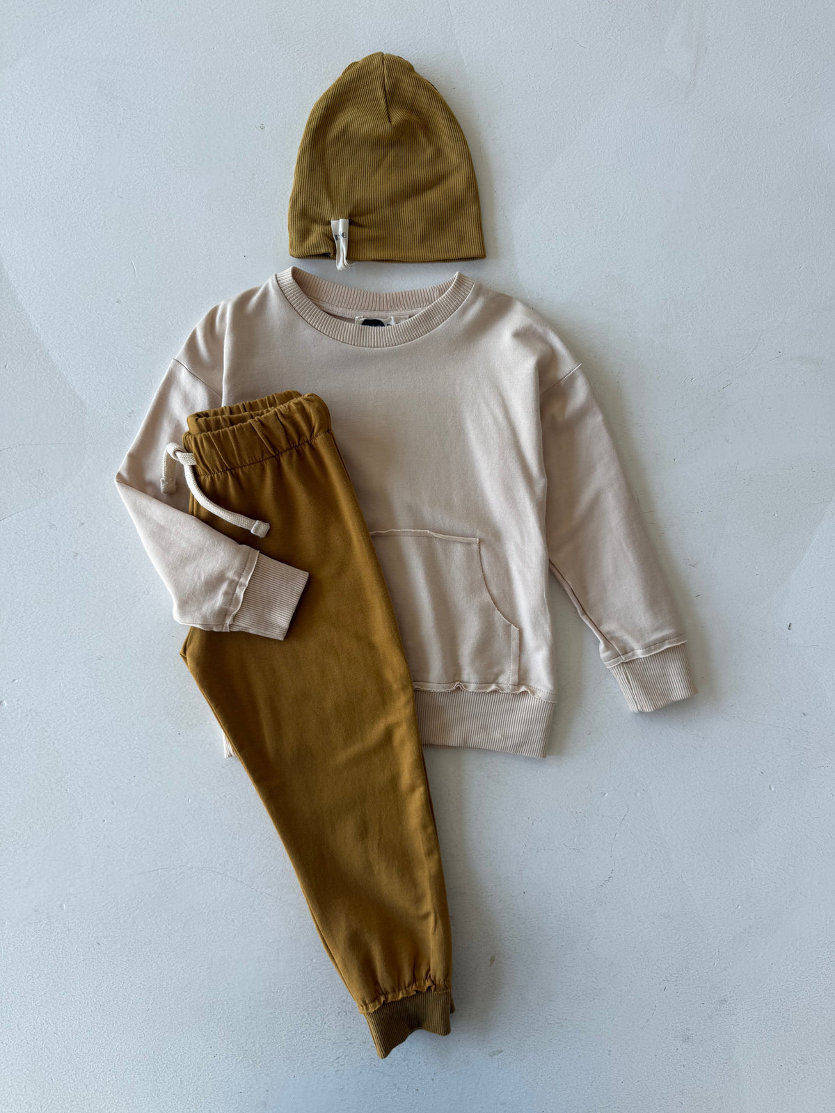 Çocuk Kazak, Bere ve Eşofman Takımı | RG Brand | 3–9 Yaş | RG1482 - HARDAL