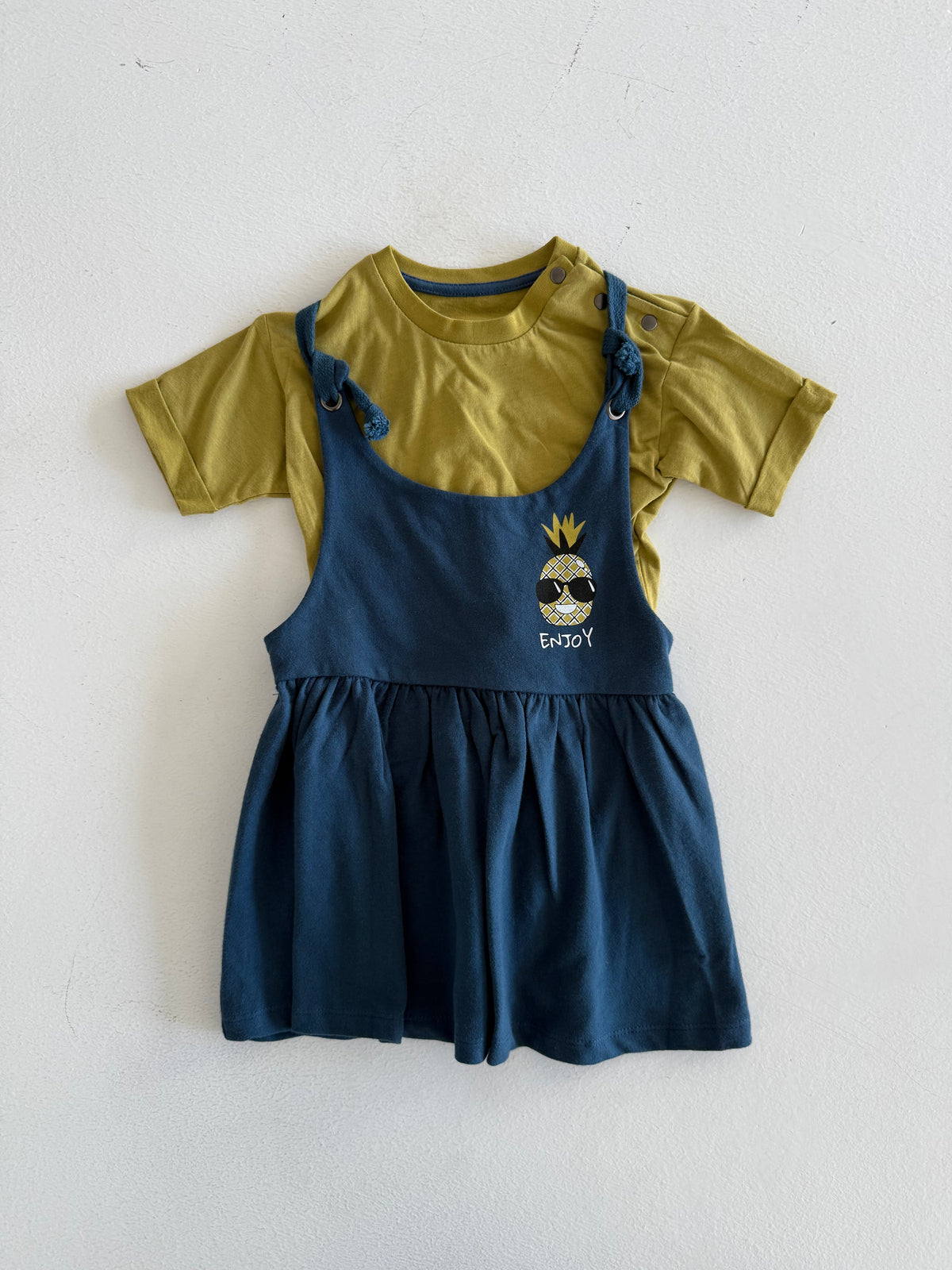 Tişörtlü Kız Çocuk Tulum Elbise | RG Brand | 6 Ay–4 Yaş | RG165 - YEŞİL