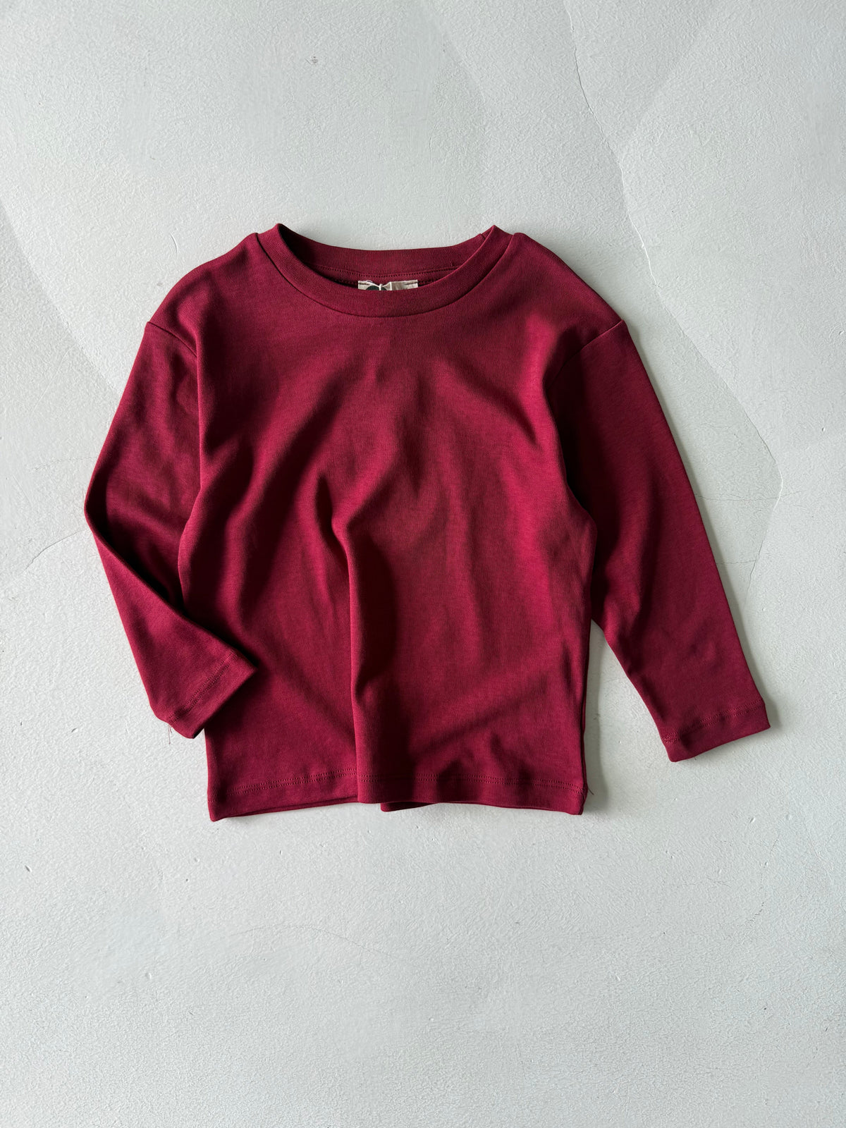 Kız Ve Erkek Çocuk Pamuk Basic Uzun Kollu Tişört | RG Brand | RG1703 - BORDO
