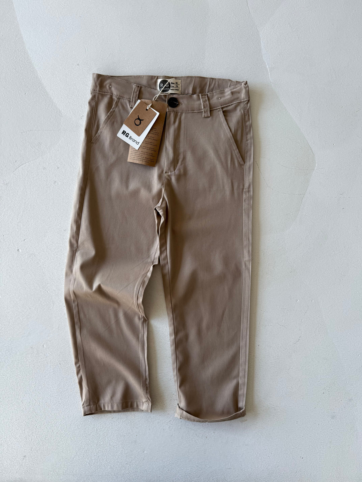 Erkek Çocuk Chino Pantolon Cepli %100 Pamuk 3–9 Yaş 4 Mevsim | RG1707 - FÜME