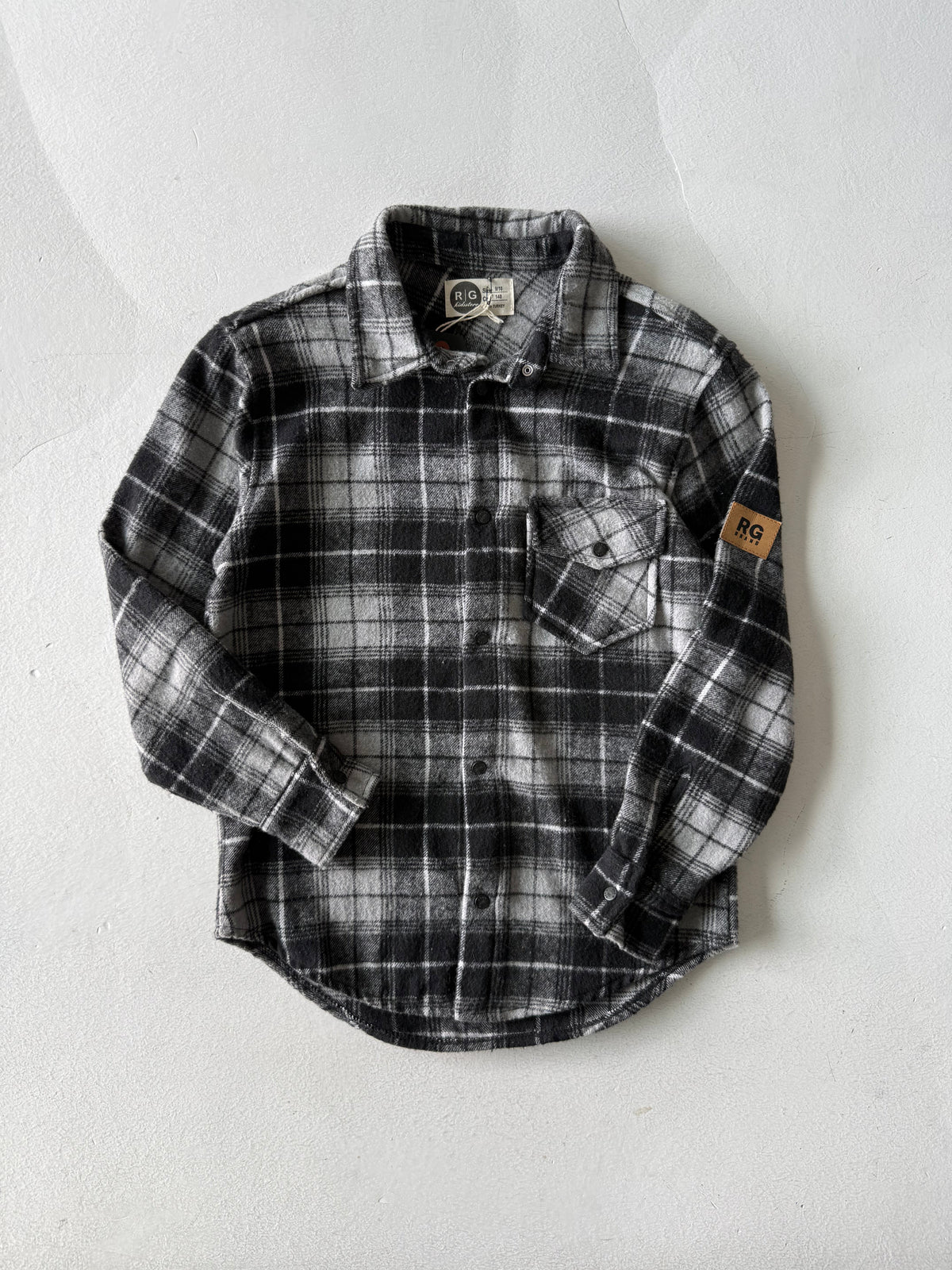 Genç Çıtçıtlı Cepli Oduncu Gömleği | 9–15 Yaş | RG Brand | RG3351 - GRİ