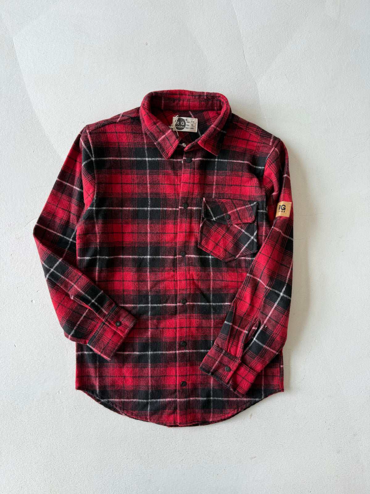Genç Çıtçıtlı Cepli Oduncu Gömleği | 9–15 Yaş | RG Brand | RG3351 - GRİ