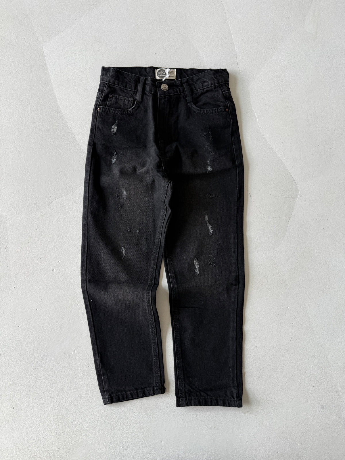 Genç Çocuk Regular Kesim Jean Pantolon | %100 Pamuk, Rahat Kesim | Kız & Erkek | 9–15 Yaş | RG3398 - SİYAH