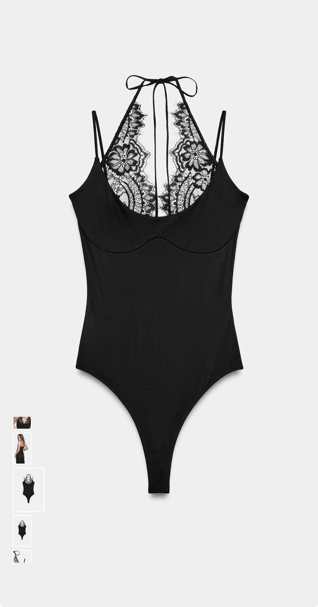 Dantelli Body Suit - Siyah