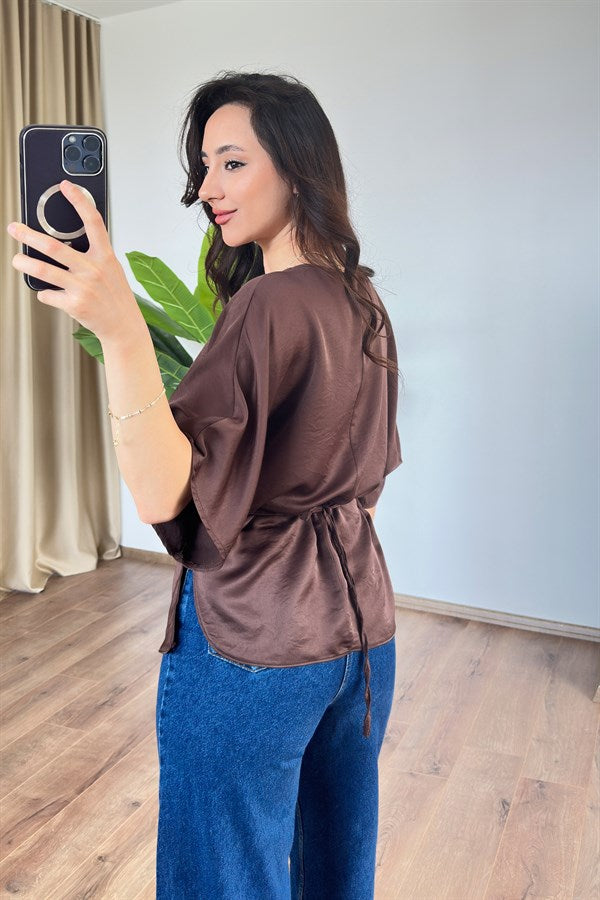 Bluza de Toptan Maro cu Legătură în Cruce