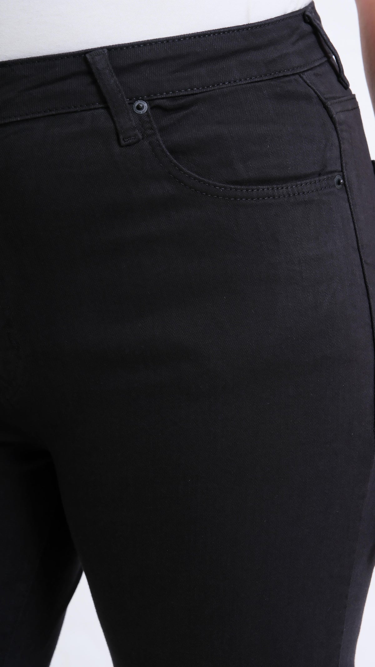 Yüksek Bel Battal Kesim Dar Paça Black Jean Pantolon