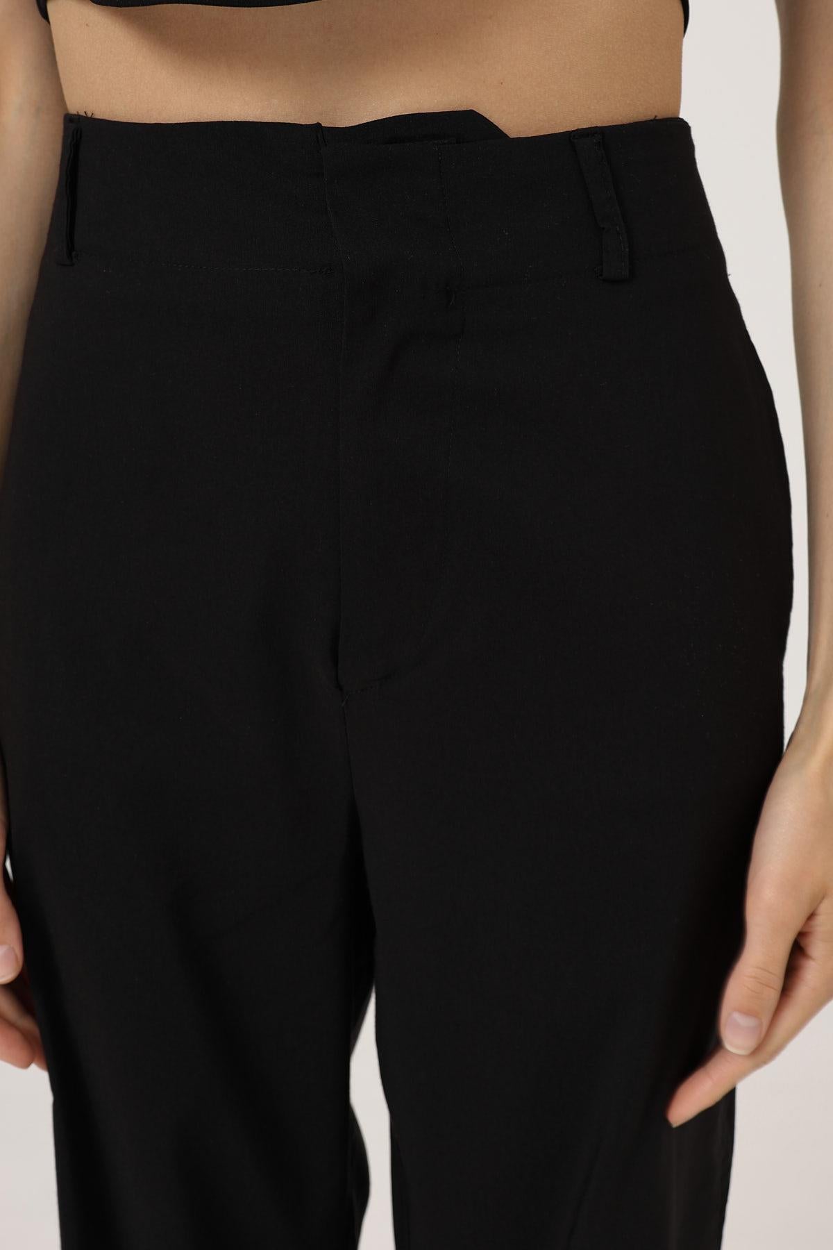 Pantaloni Picior Dublu - Negru