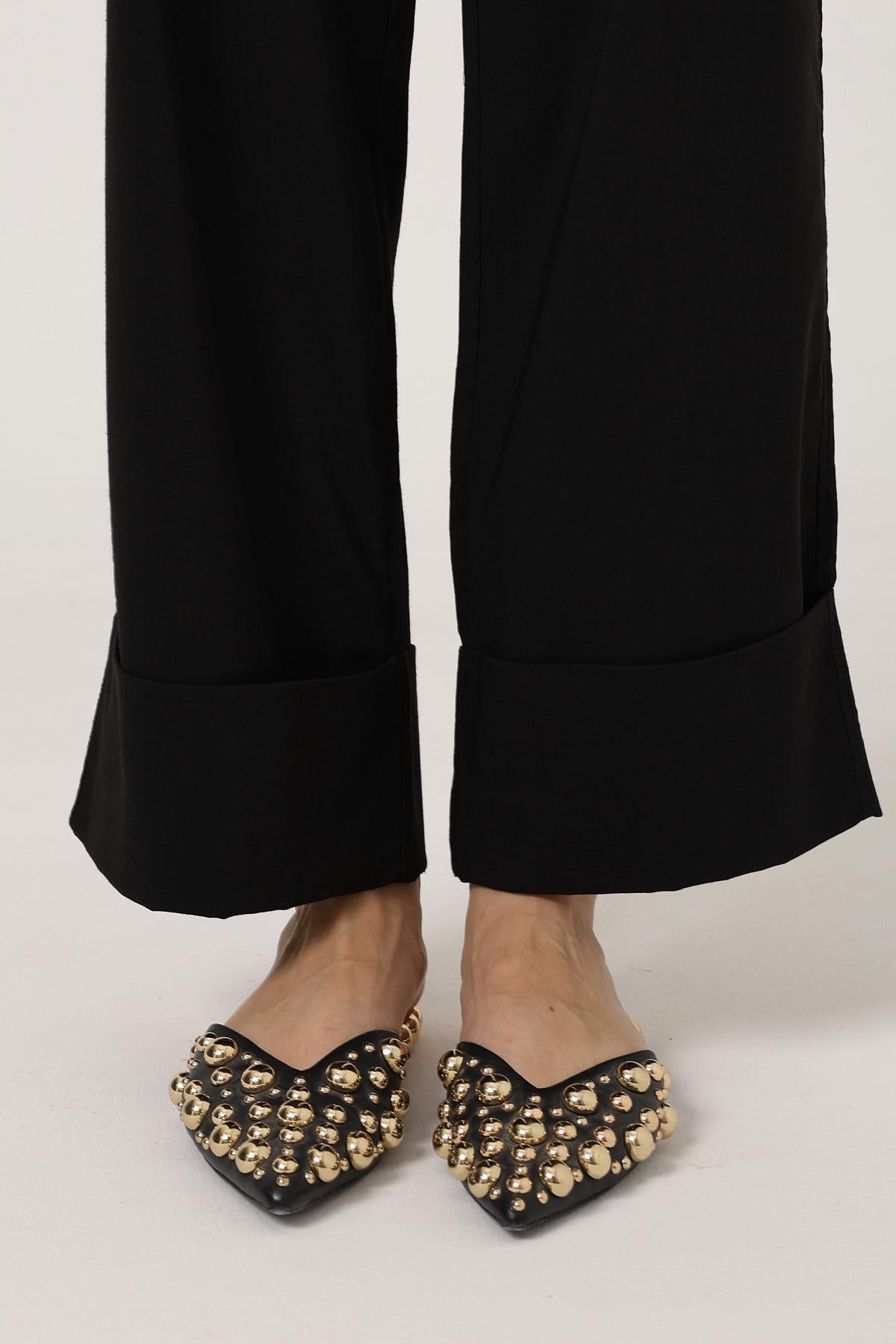 Pantaloni Picior Dublu - Negru