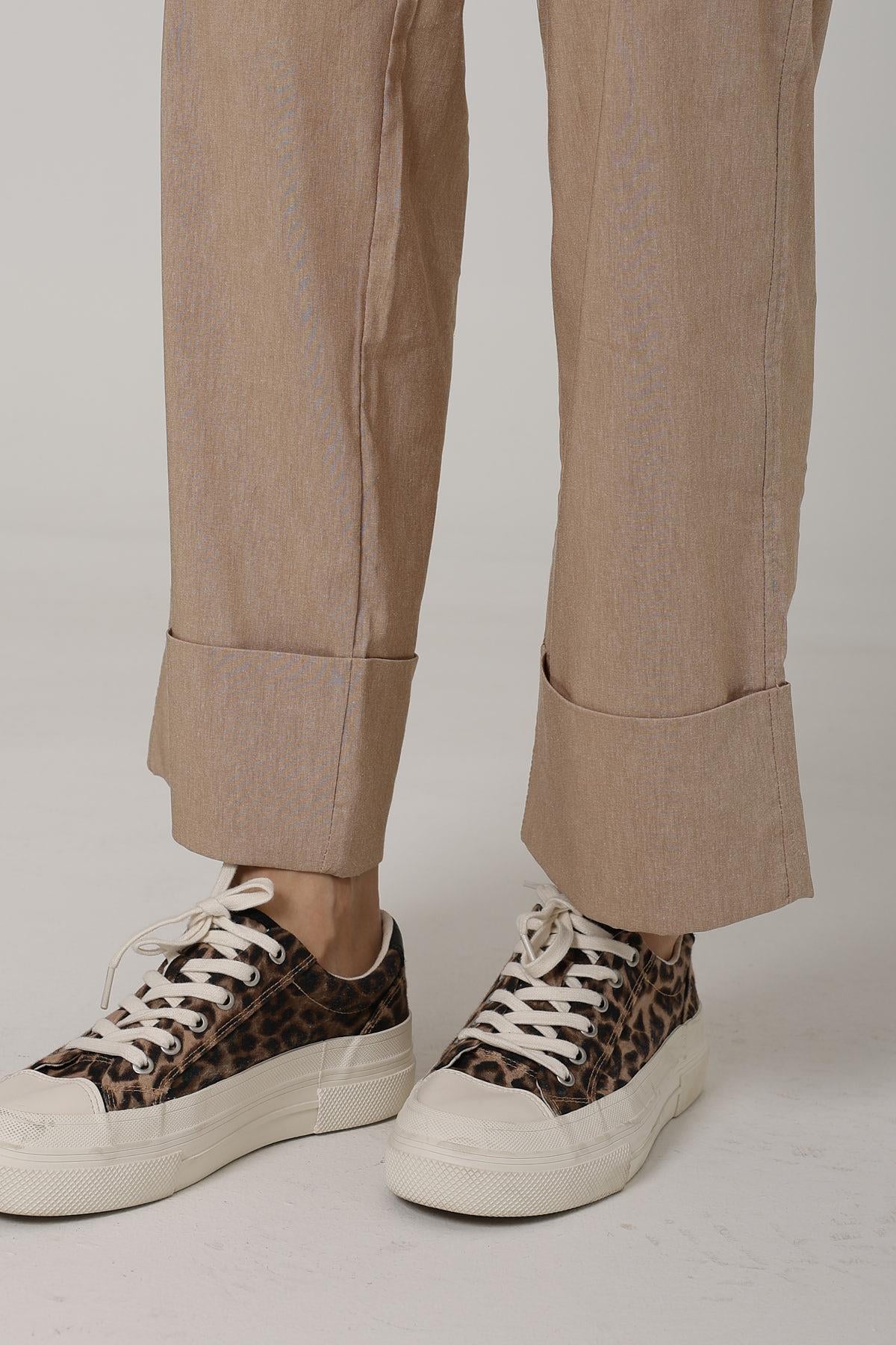 Pantaloni Picior Dublu - Bej