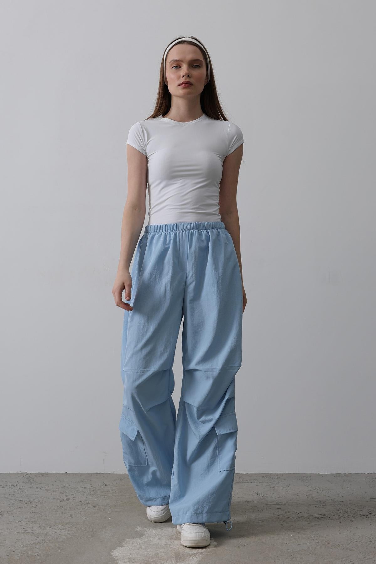 Pantaloni Cargo Parașută - Albastru