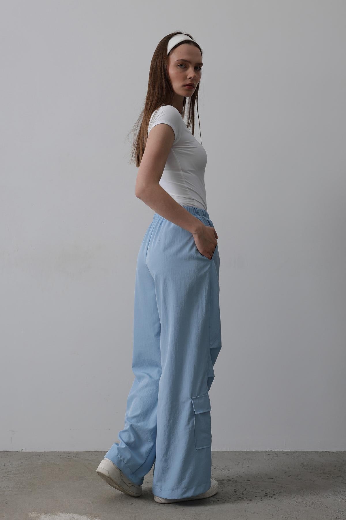 Pantaloni Cargo Parașută - Albastru