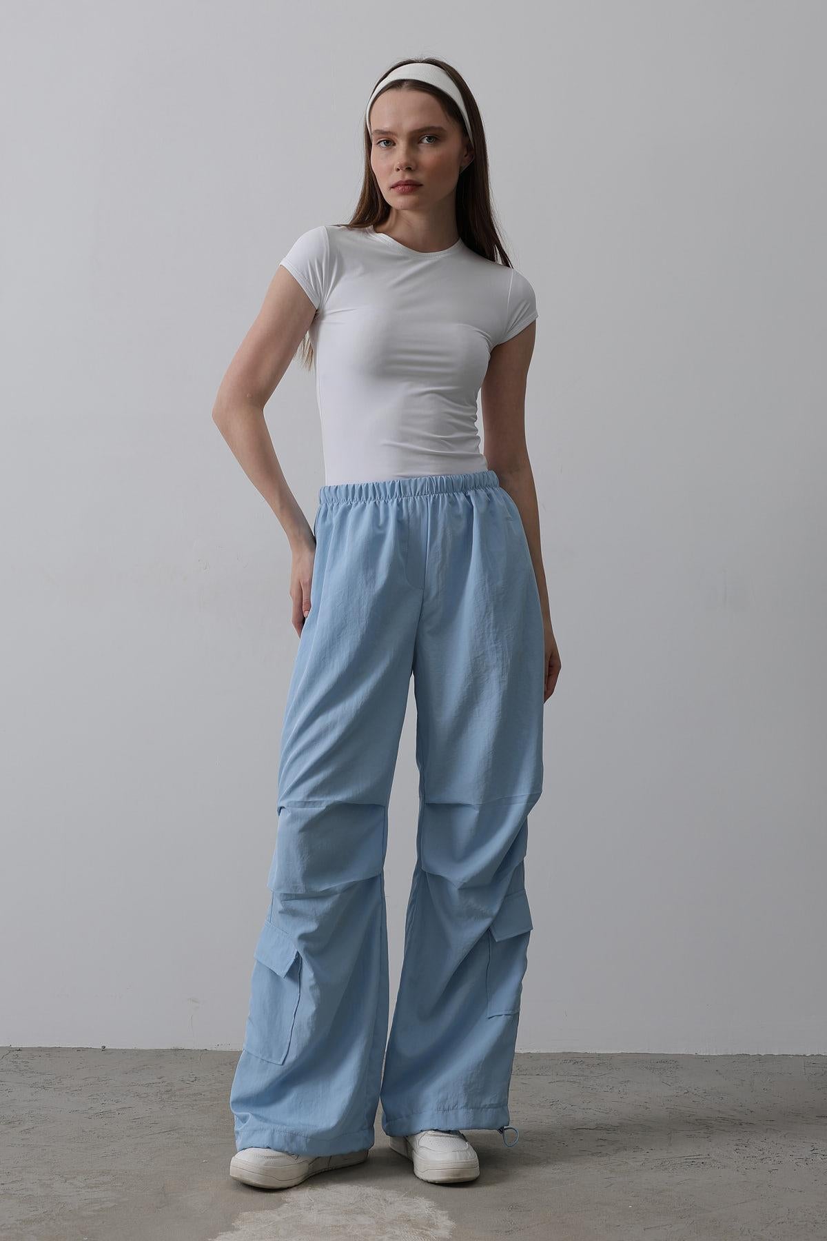 Pantaloni Cargo Parașută - Albastru