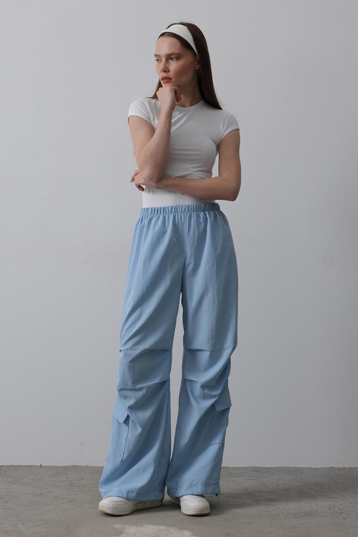 Pantaloni Cargo Parașută - Albastru