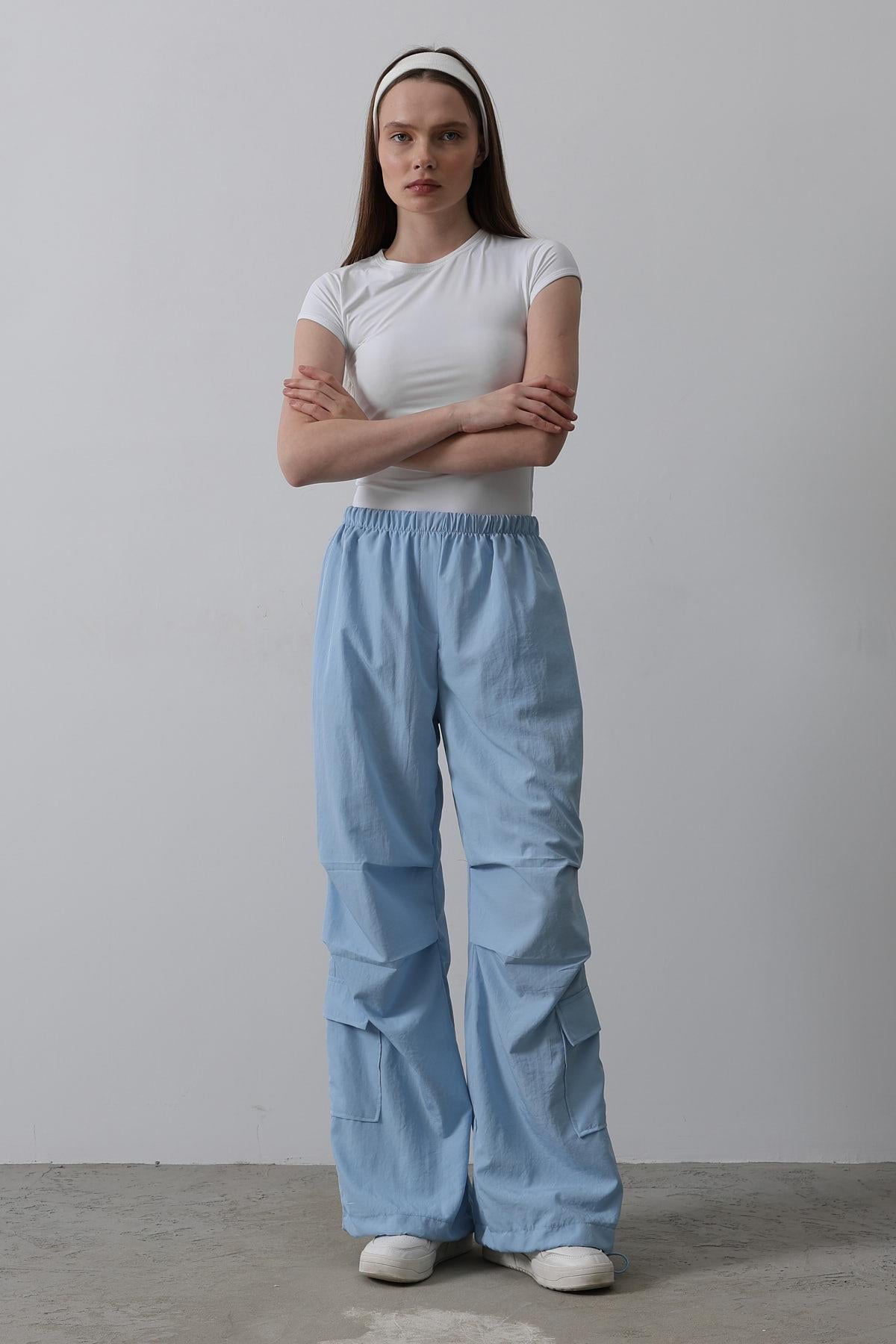 Pantaloni Cargo Parașută - Albastru