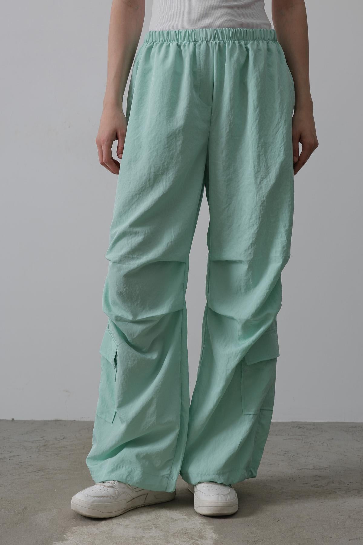 Pantaloni Cargo Parașută - Mentă