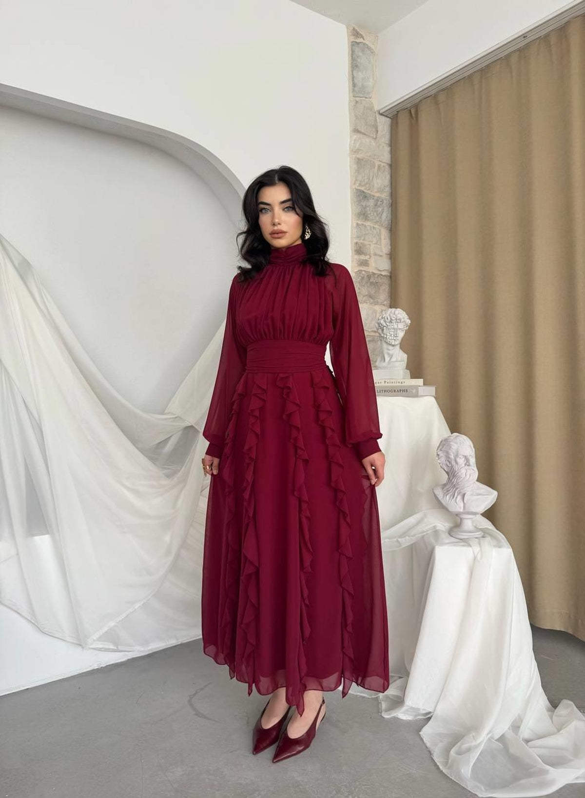 Amra Fırfırlı Elbise