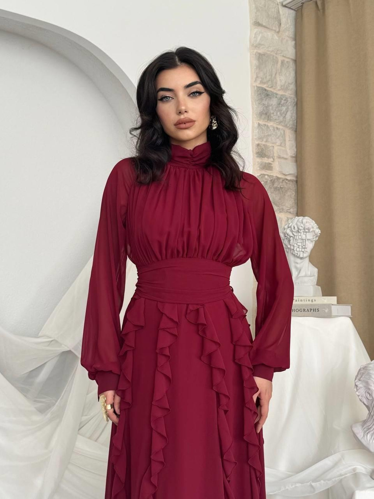 Amra Fırfırlı Elbise