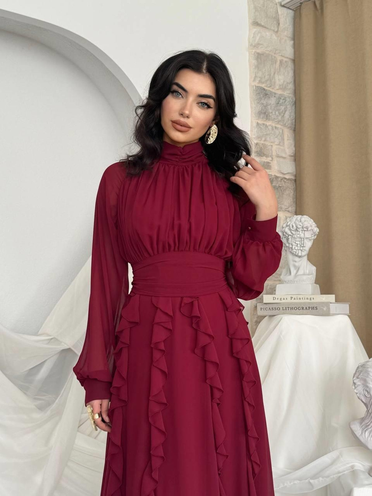Amra Fırfırlı Elbise