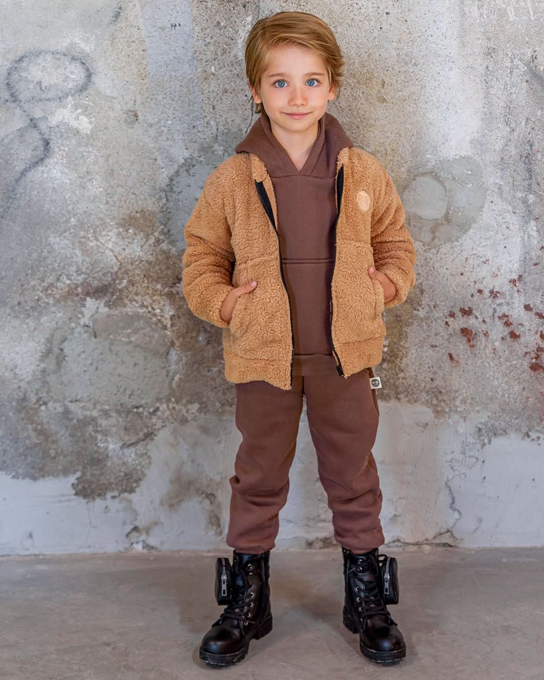 Bebek Unisex Fermuarlı ve Cepli Kışlık Hırka | 6 Ay–4 Yaş | RG Brand | RG258 - SİYAH