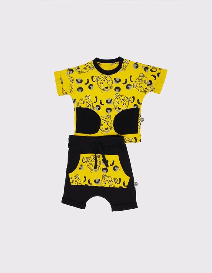 Bebek Unisex Şort Takımı | 6 Ay–4 Yaş | RG Brand | RG206 - HARDAL