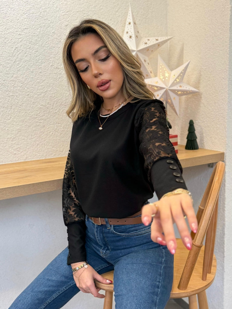 Bluză tip waffle cu mânecă lungă, guler rotund și imprimeu floral pentru femei, 27245
