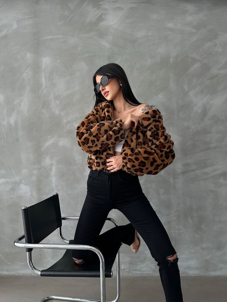 Jachete de pluș cu imprimeu leopard, en-gros - Camel Leopard