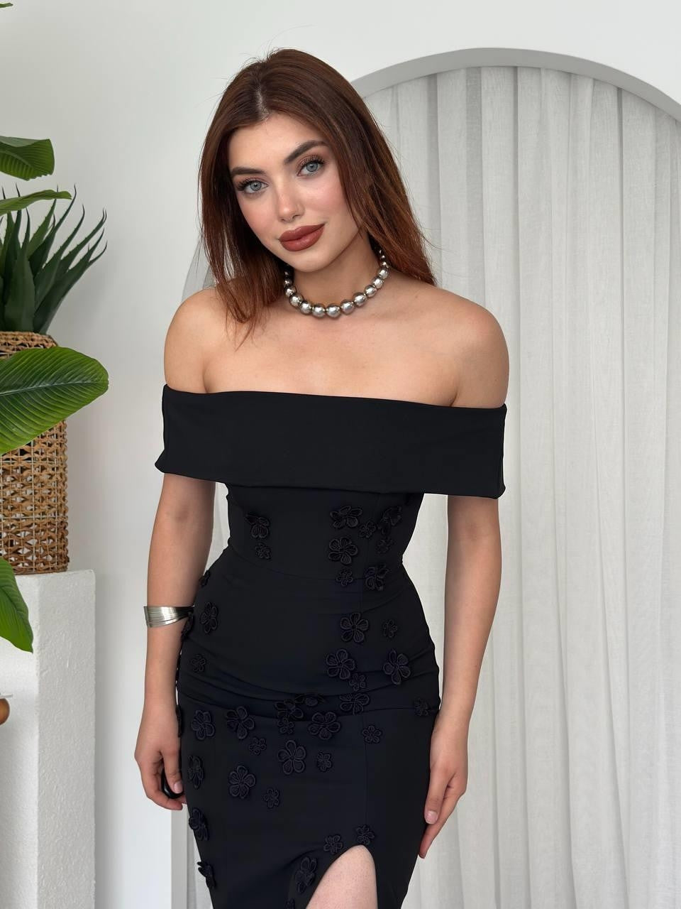 Rochie fără bretele din jerseu