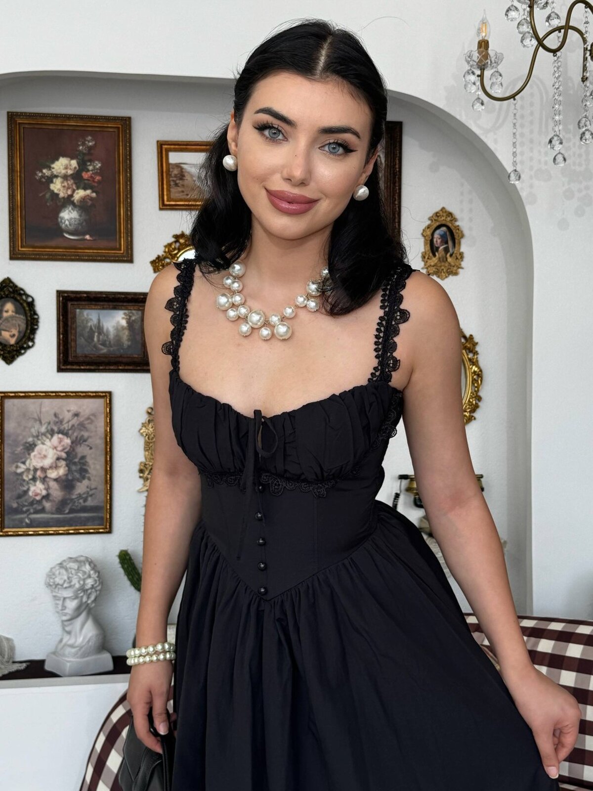 Rochie Midi în Carouri