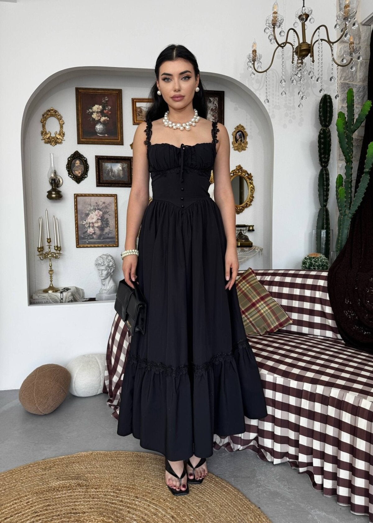 Rochie Midi în Carouri