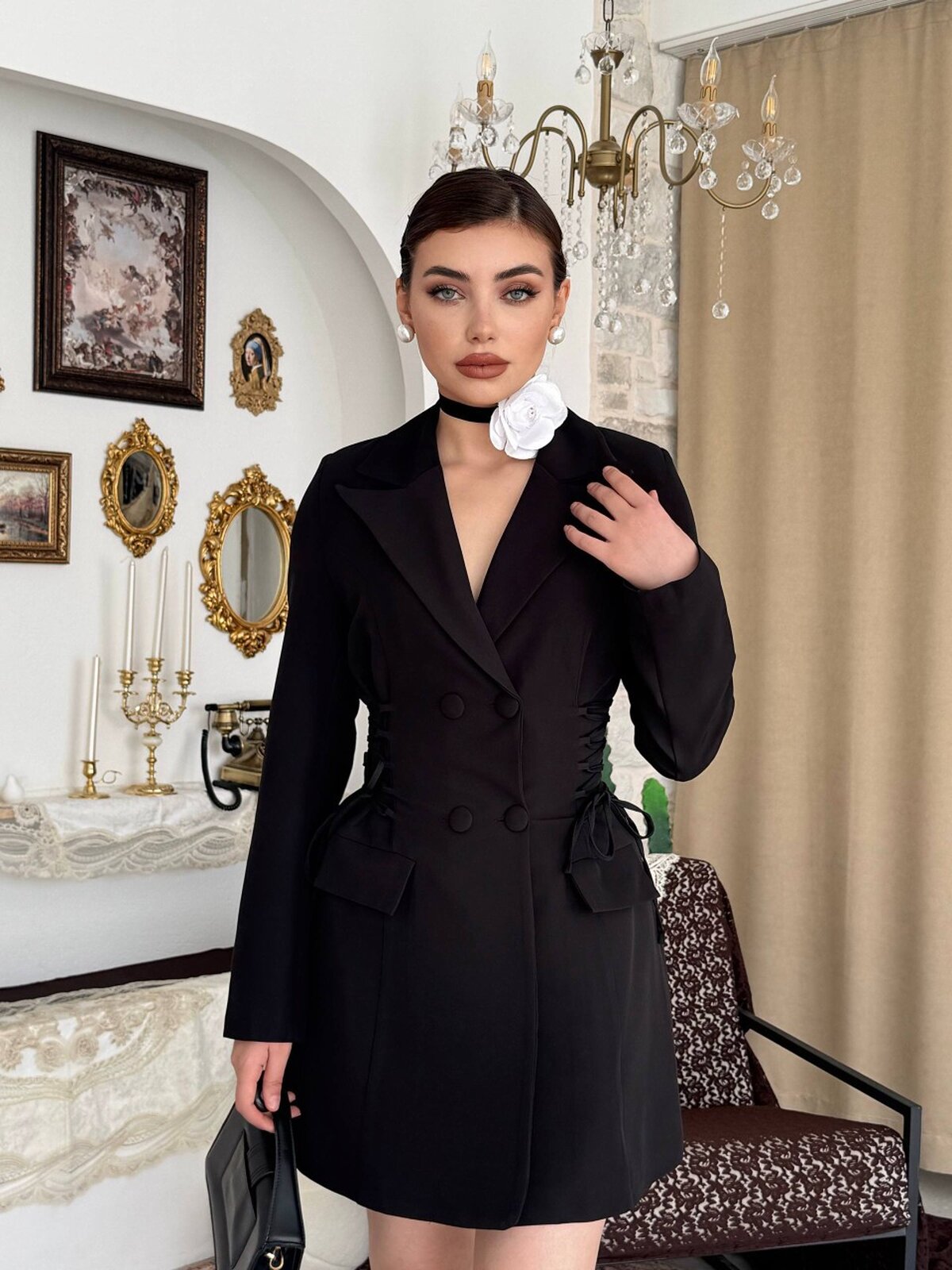Rochie tip sacou Celero cu cordon