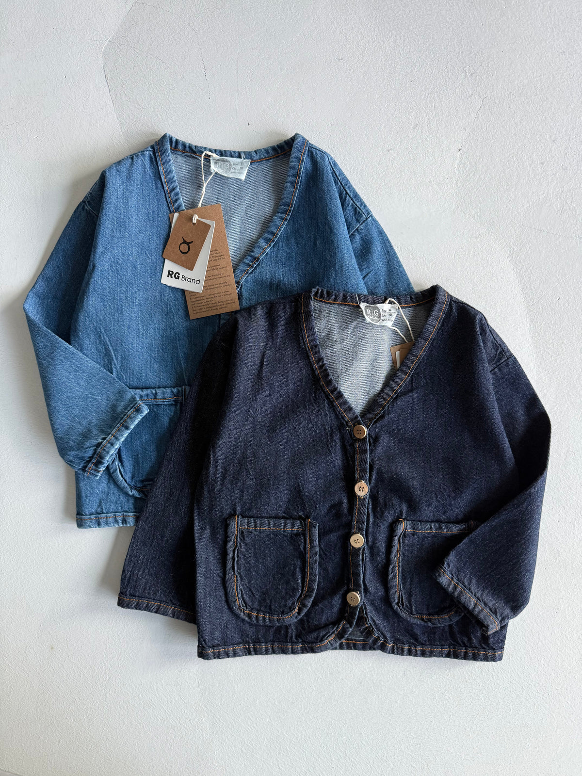 Kız ve Erkek Çocuk Oversize Kot Ceket | 3–9 Yaş | RG Brand | RG1621 - LACİVERT