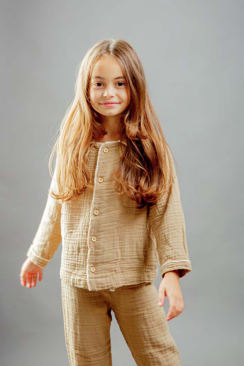 Kids' Muslin Pajama Set | 3–9 Years | RG Brand | RG1548 - Mink