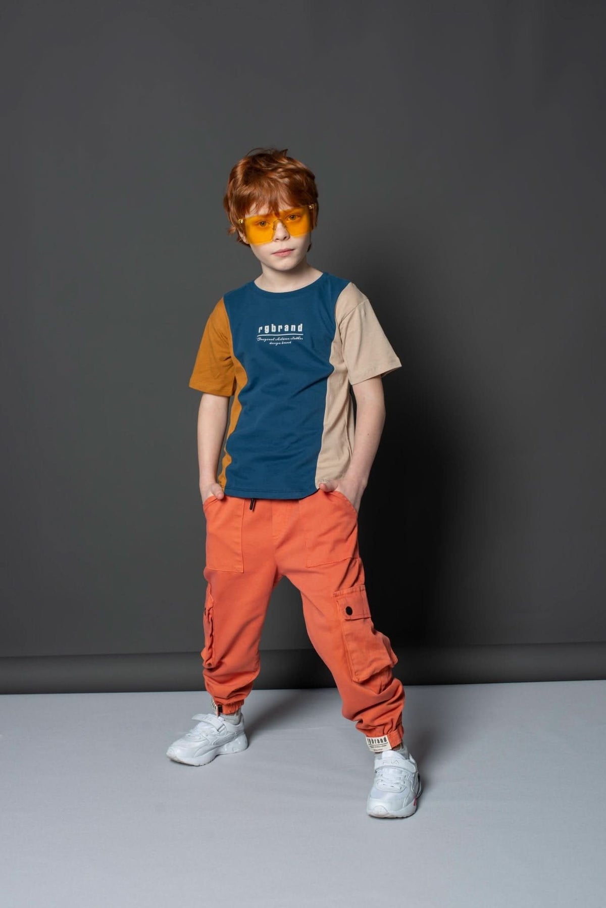 Tricou unisex multicolor pentru copii | Vârste 3-9 ani | Marca RG | RG1293 - BLEUMARIN