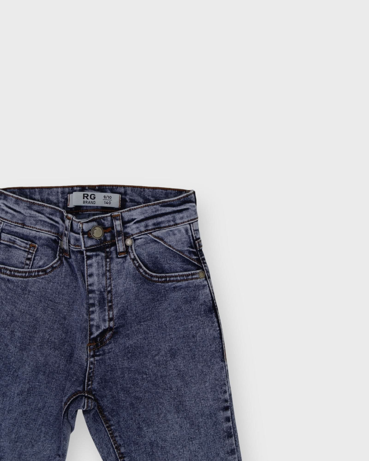 Çocuk Unisex Düğme Detaylı Jean | 9–15 Yaş | RG Brand | RG3321 - MAVİ
