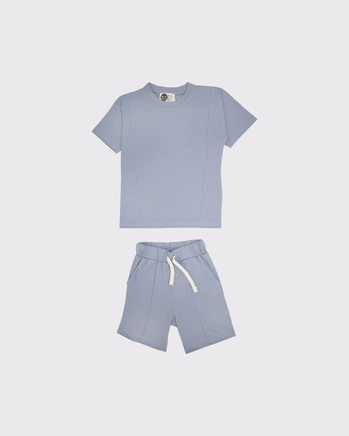 Çocuk Unisex Pamuk Şort ve Tişört Takımı | 3–9 Yaş | RG Brand | RG1544 - MAVİ