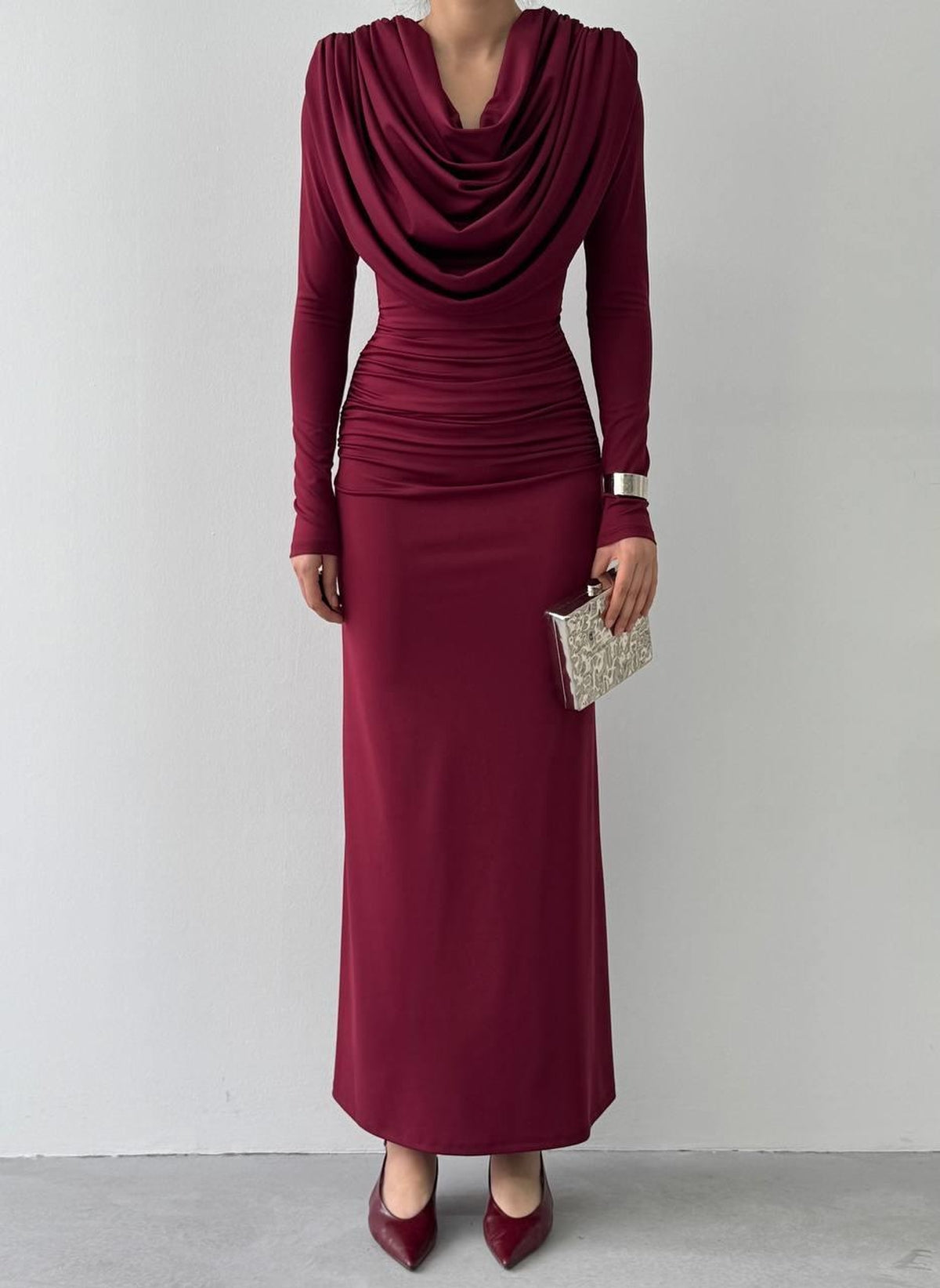 Crimson Drape Elbise