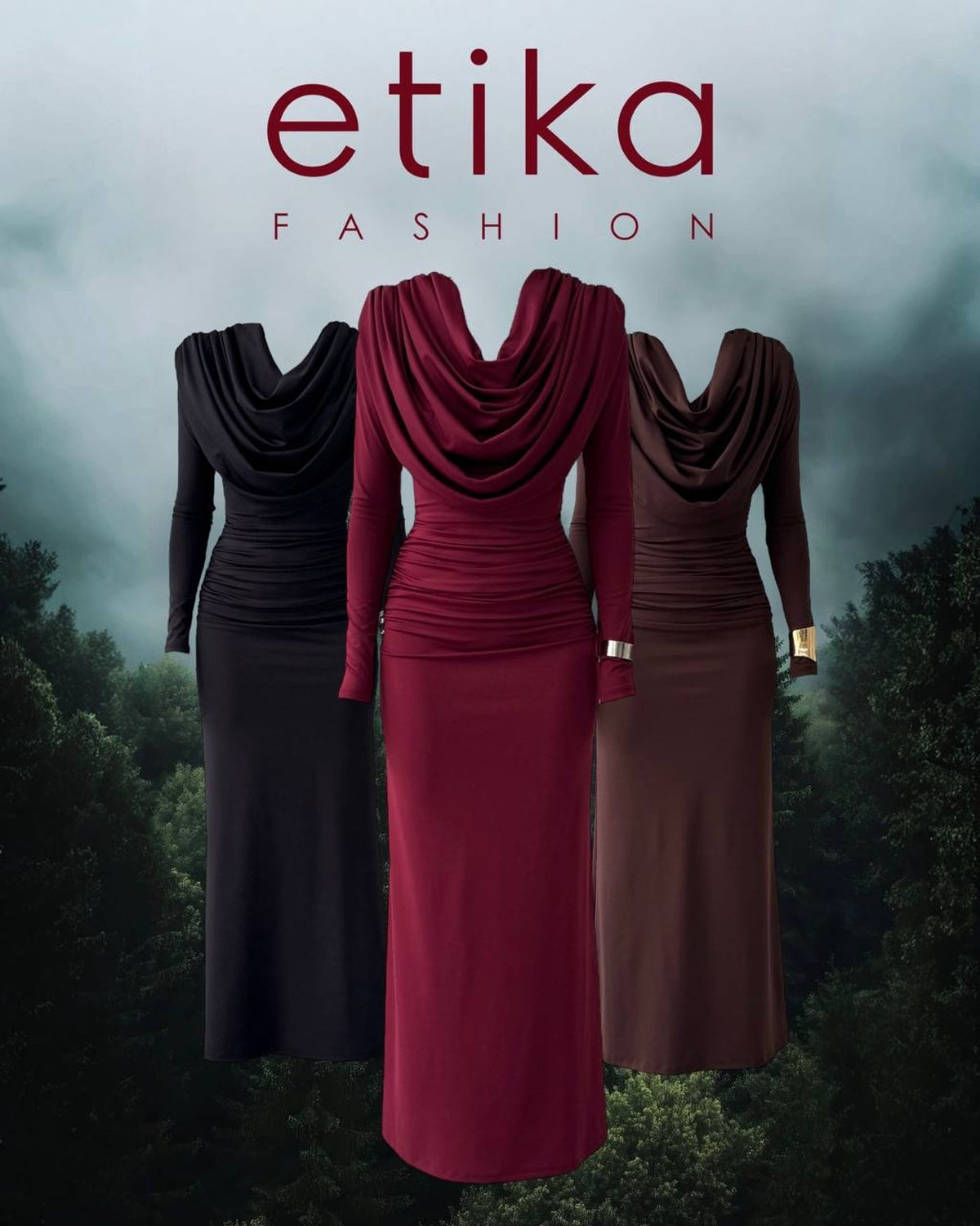 Crimson Drape Elbise
