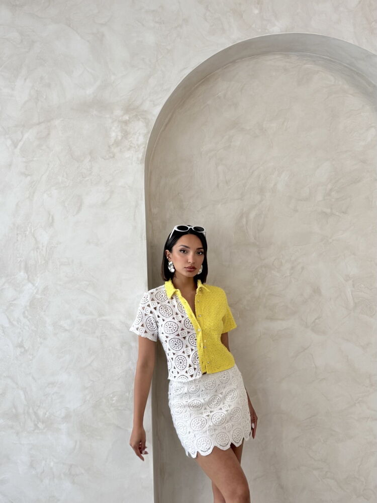 Denim Lace Wholesale Shirt - Raw Yellow | Topshow