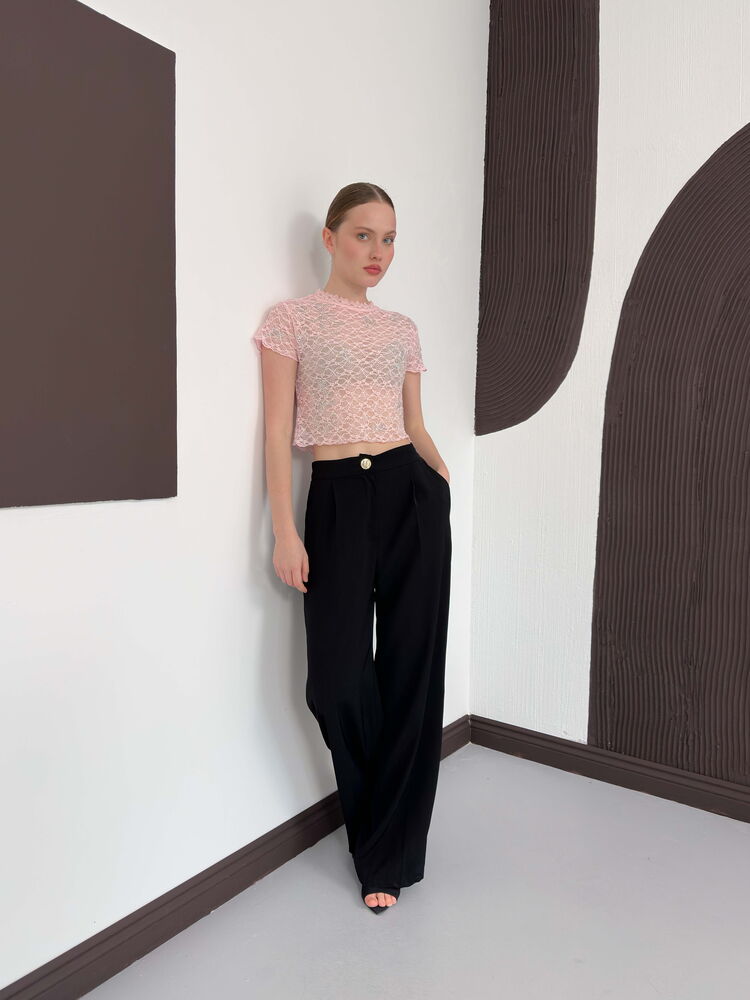 Guipure T-Shirt - Pink | D3007 Topshow
