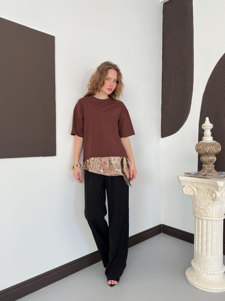 TRICOU CU PAIETE D 3060 - MARO CUPRU