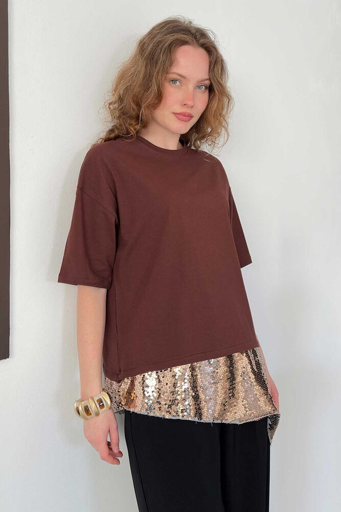 TRICOU CU PAIETE D 3060 - MARO CUPRU