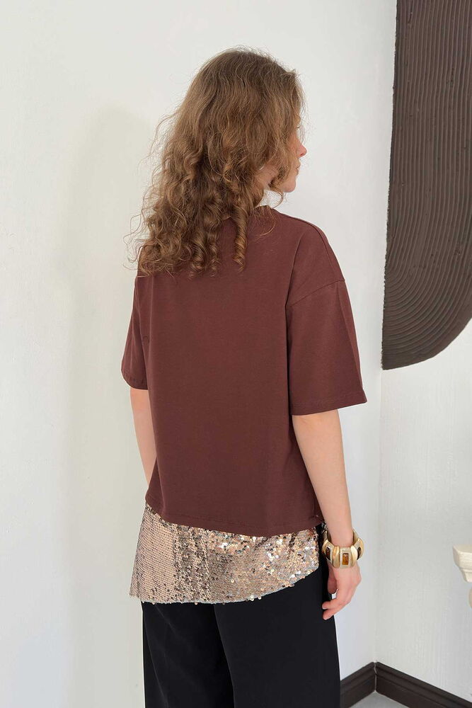 TRICOU CU PAIETE D 3060 - MARO CUPRU