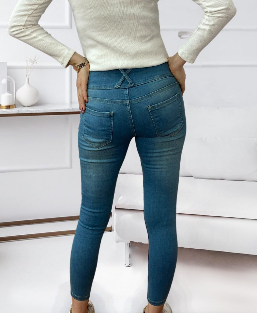 Blugi din lycra cu talie înaltă, 5239