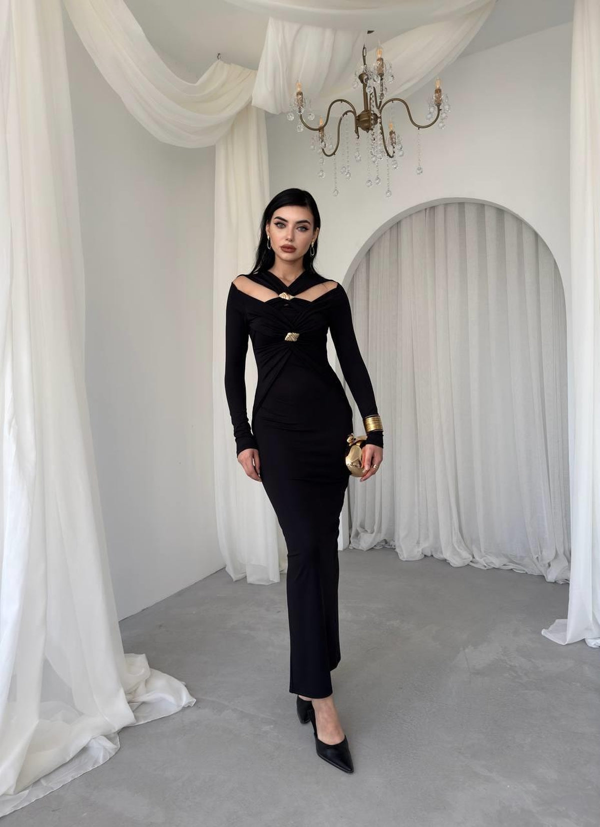 Rochie amplă Dande cu detalii