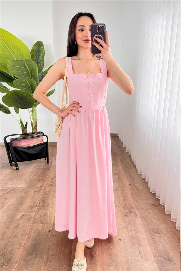 Rochie Lung Gros Tivă Marfă Roz