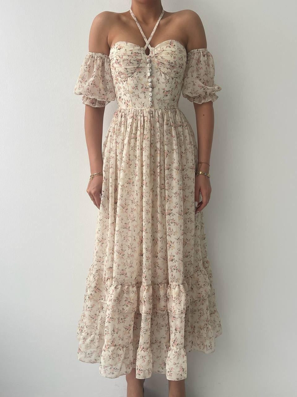 Rochie cu elastic în talie Della Beli