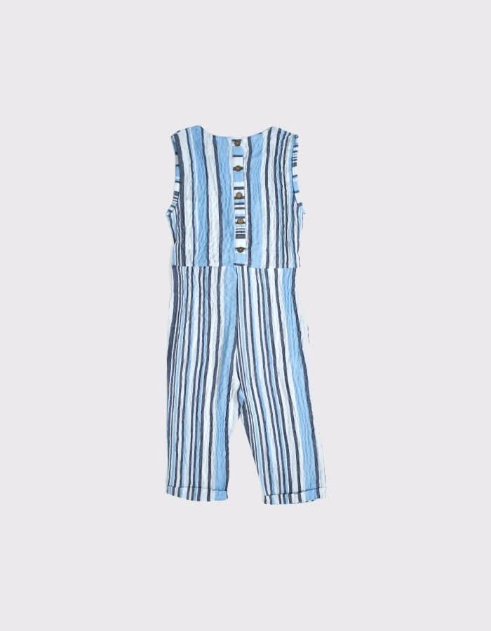 Desenli Kuşaklı Keten Çocuk Tulum | 3–9 Yaş | RG Brand | RG1298 - PEMBE