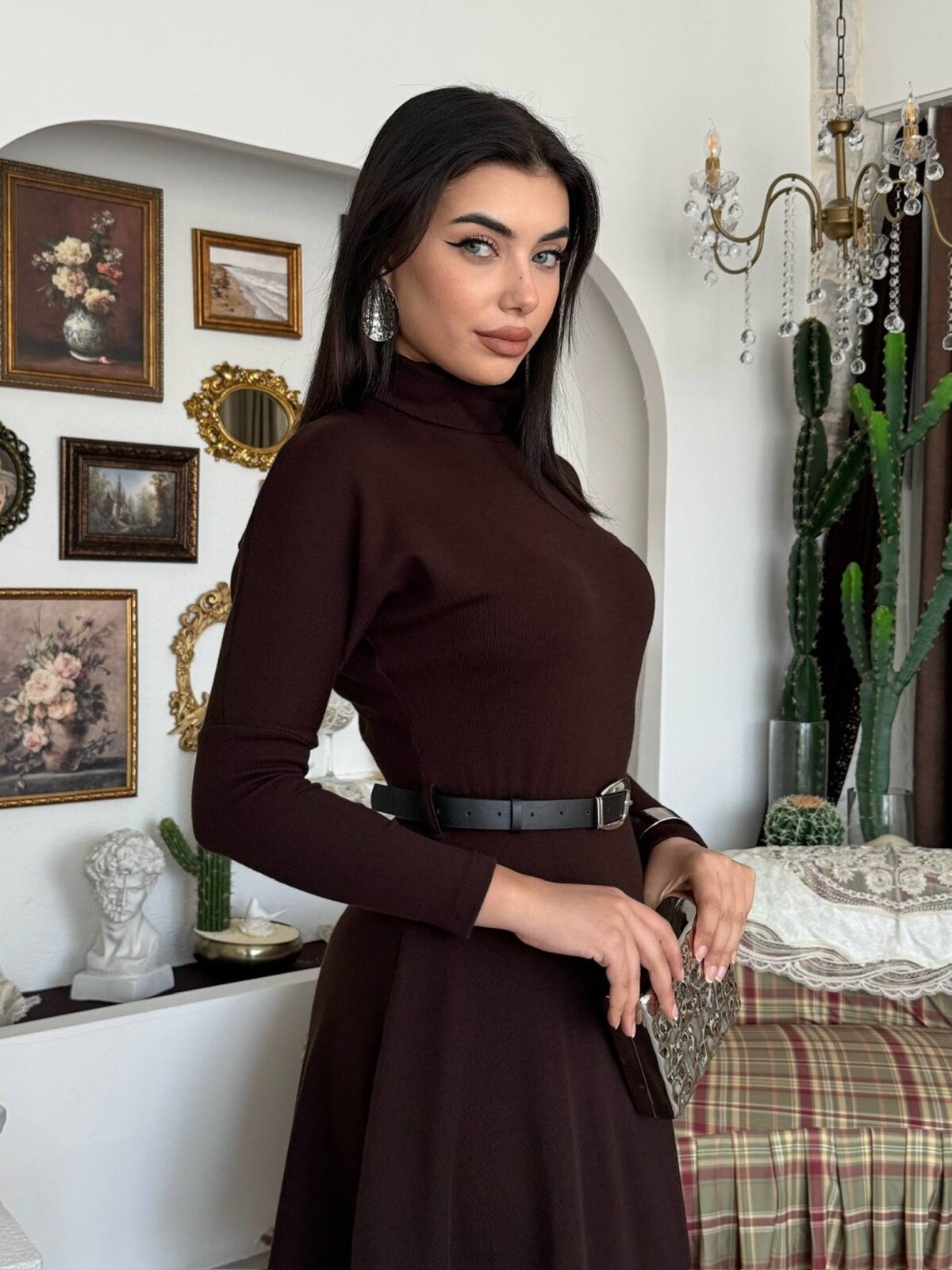 Dina Kemer Detaylı Elbise